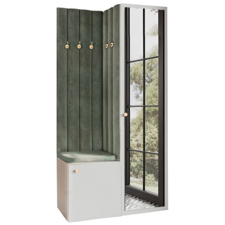 Garderoba Aria wersja 9 Biała z lustrem gałka