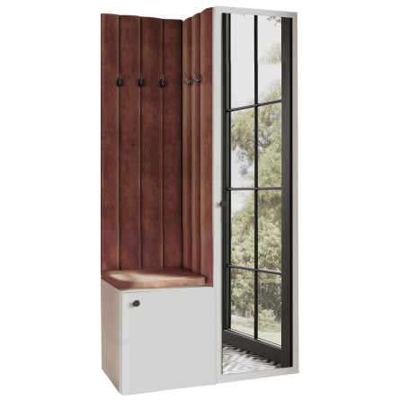 Garderoba Aria wersja 9 Biała z lustrem gałka