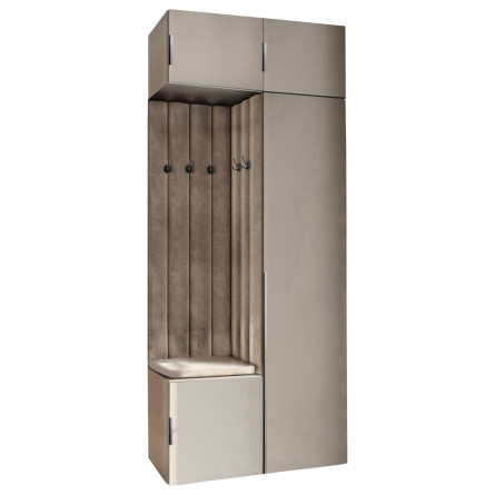 Garderoba Aria wersja 10 z nastawką i szafką wiszącą kaszmir hexa