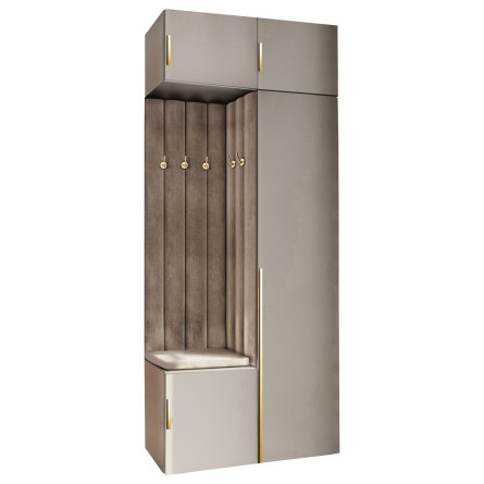 Garderoba Aria wersja 10 z nastawką i szafką wiszącą kaszmir hexa