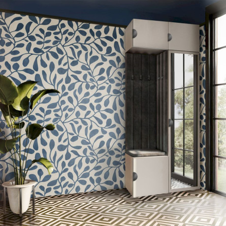 Garderoba Aria wersja 10 kaszmir z lustrem z nadstawką, wiszącą półokrągły