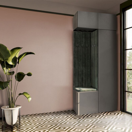 Garderoba Aria wersja 10 z nadstawką, wiszącą szara PTO