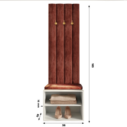 Garderoba Aria wersja 8 Wieszak Szafka 56cm uchwyt gałka czarna Garderoba Aria wersja 8 Wieszak Szafka 56cm uchwyt gałka czarna