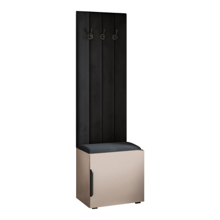 Garderoba Aria wersja 8 Wieszak Szafka 56cm uchwyt hexa czarna