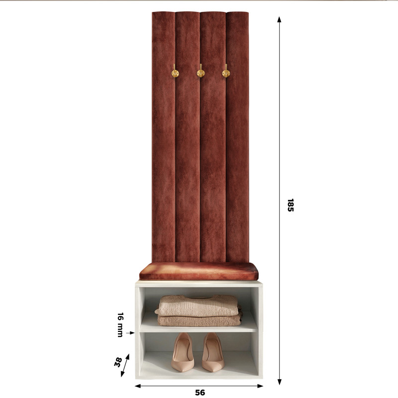 Garderoba Aria wersja 8 Wieszak Szafka 56cm uchwyt złoty moon Garderoba Aria wersja 8 Wieszak Szafka 56cm uchwyt złoty moon