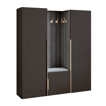 Garderoba Aria wersja 3 czarna 168cm uchwyt hexa