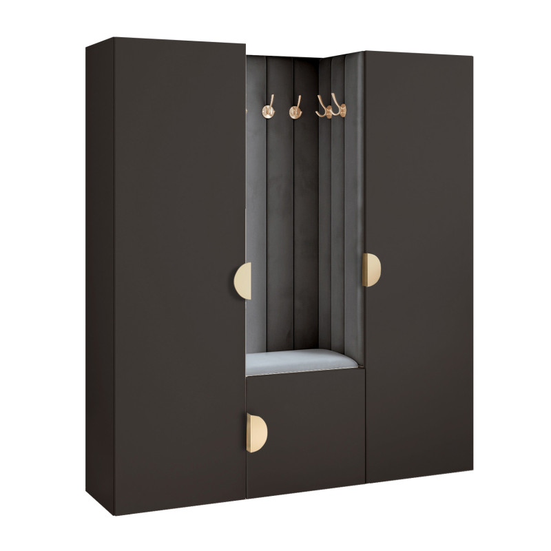 Garderoba Aria wersja 3 czarna 168cm uchwyt moon